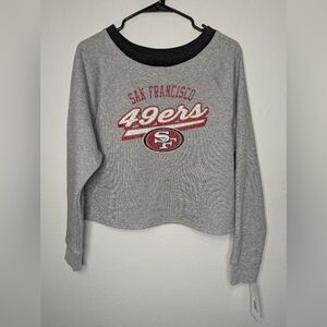 NWT Girls NFL San Francisco 49ers Crewneck Pullover Sweatshirt Size L 10/12